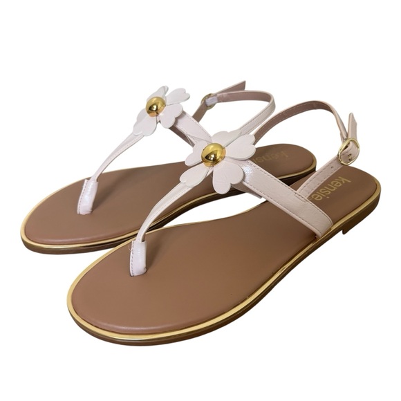 Kensie Shoes - Kensie Maeve Women's Flat Sandals with Floral Accent New Size 9.5